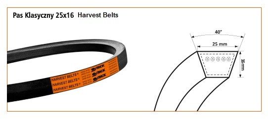 Pas klinowy 25X16X2060 Harvest Belts 417972M1